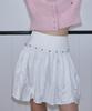 Rose Franz Studded Silky Mini Skirt [White]