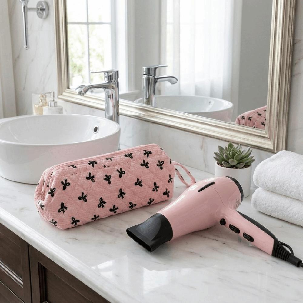 Multi-Purpose Hair Dryer Storage Bag Dustproof Large Capacity Curling Iron Pouch Zipper Closure Multi-Functional Cosmetics Bag