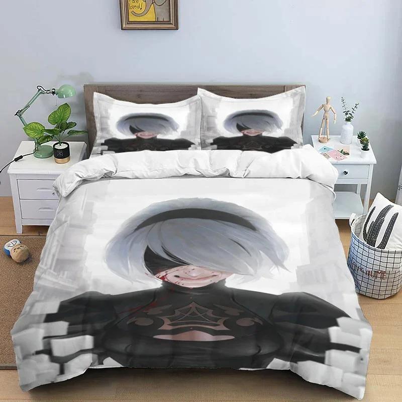 Comforter Comic Nier Art Print Three Piece Bedding Set Fashion Article Children Or Adults For Beds S S Bedding Set