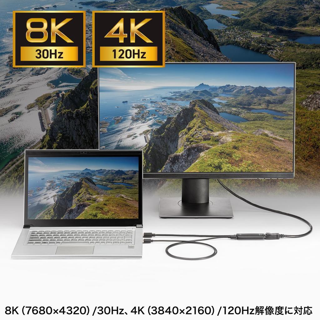 Sanwa Supply HDMI to DisplayPort Adapter (8K/30Hz) AD-HD32DP