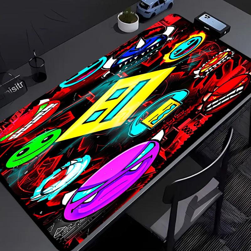 Geometry Dash Mouse Pad - Non-Slip Rubber Base, Smooth Surface for Work,Gaming,Office,And Home Use, Desk Mouse Pad