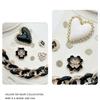 10pcs Fashion Black White Chain Shoe Charms DIY Removable Heart Shaped Shoe Accessories Flower Women Sandal Clogs Decoration Set