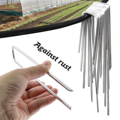 50PCS Landscape Staples U-Shaped Garden Pins Heavy Duty Yard Lawn Tent Fixed Stakes Securing Pegs For Agriculture Weed Mat Hose