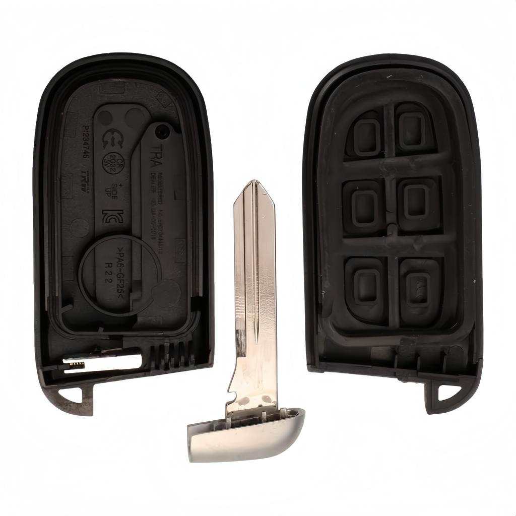 Xjmynb For Jeep Grand Cherokee Dodge Ram 1500 Journey Dart Challenger Durango 2/3/4/5 Buttons Remote Car Key Shell Case Fob