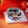 Halloween Skull Pumpkin Letters Bead Stretch Bracelet Set Multi-Layer Soft Clay Charm Boho Bangles Jewelry Gift For Women Men