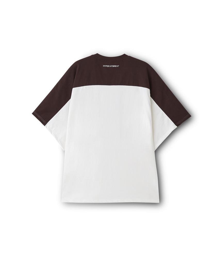 HYII Unisex Number Print V-Neck Oversized T-Shirt Brown