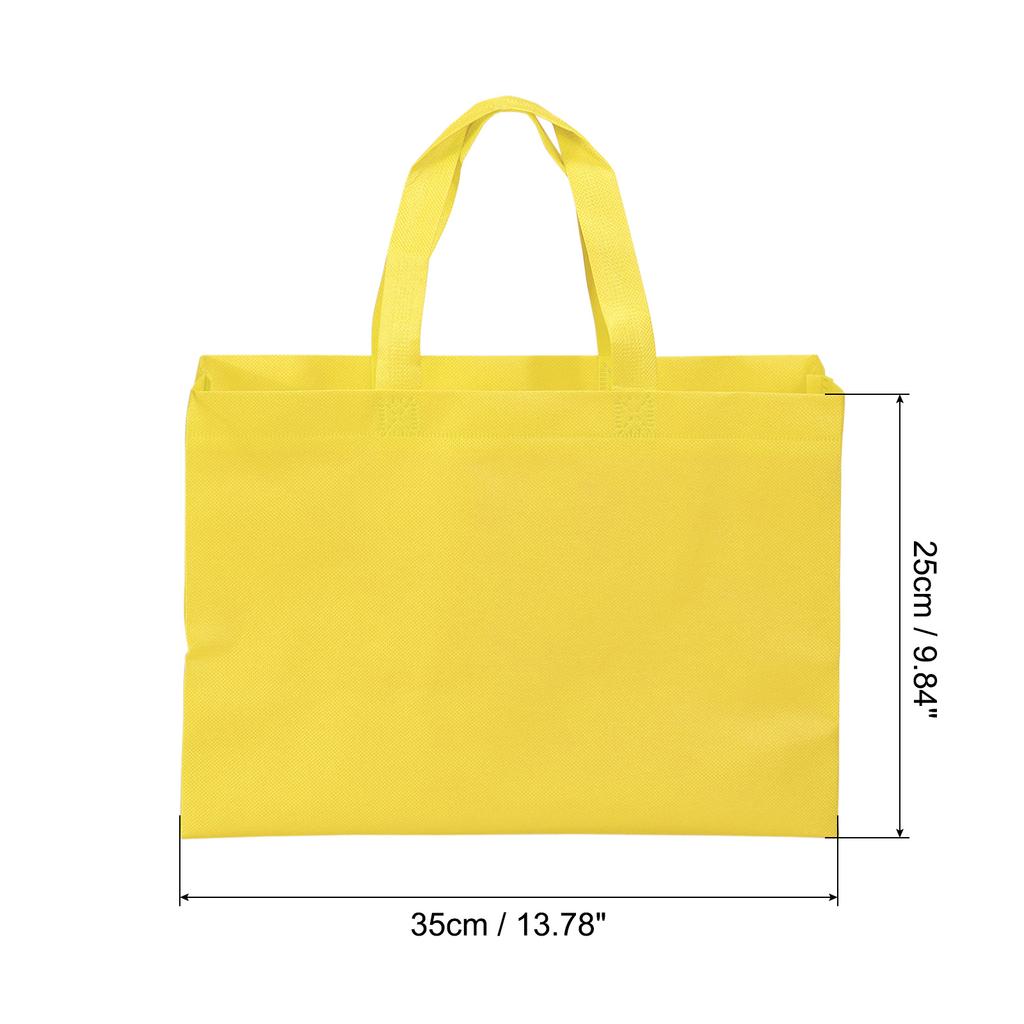25x35cm Reusable Gift Bags, 10 Pack Horizontal Style Non-Woven Grocery Tote Bag for Travel Storage