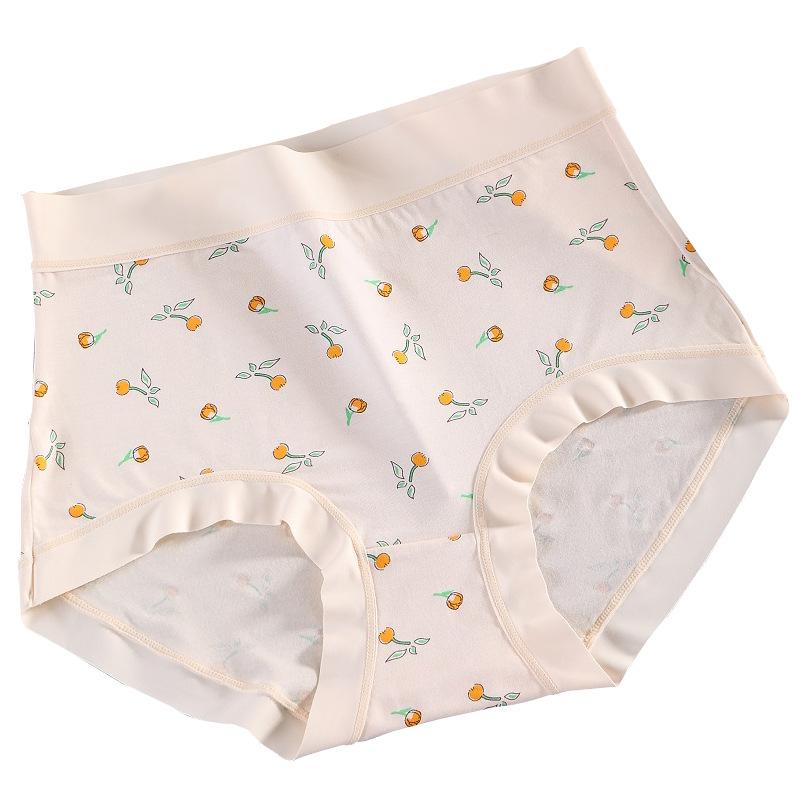 3 Pack High Waist Women Printing Underwear Stretchy Modal Panties Breathable Comfortable Soft Ladies Briefs Plus Size Fit 40kg To 100kg