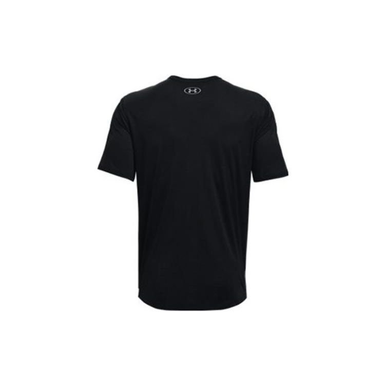Under Armour Solid Color Logo Print Cool Breathable Training Round Neck Short Sleeve T-Shirt Men Tops Black 1370362-001