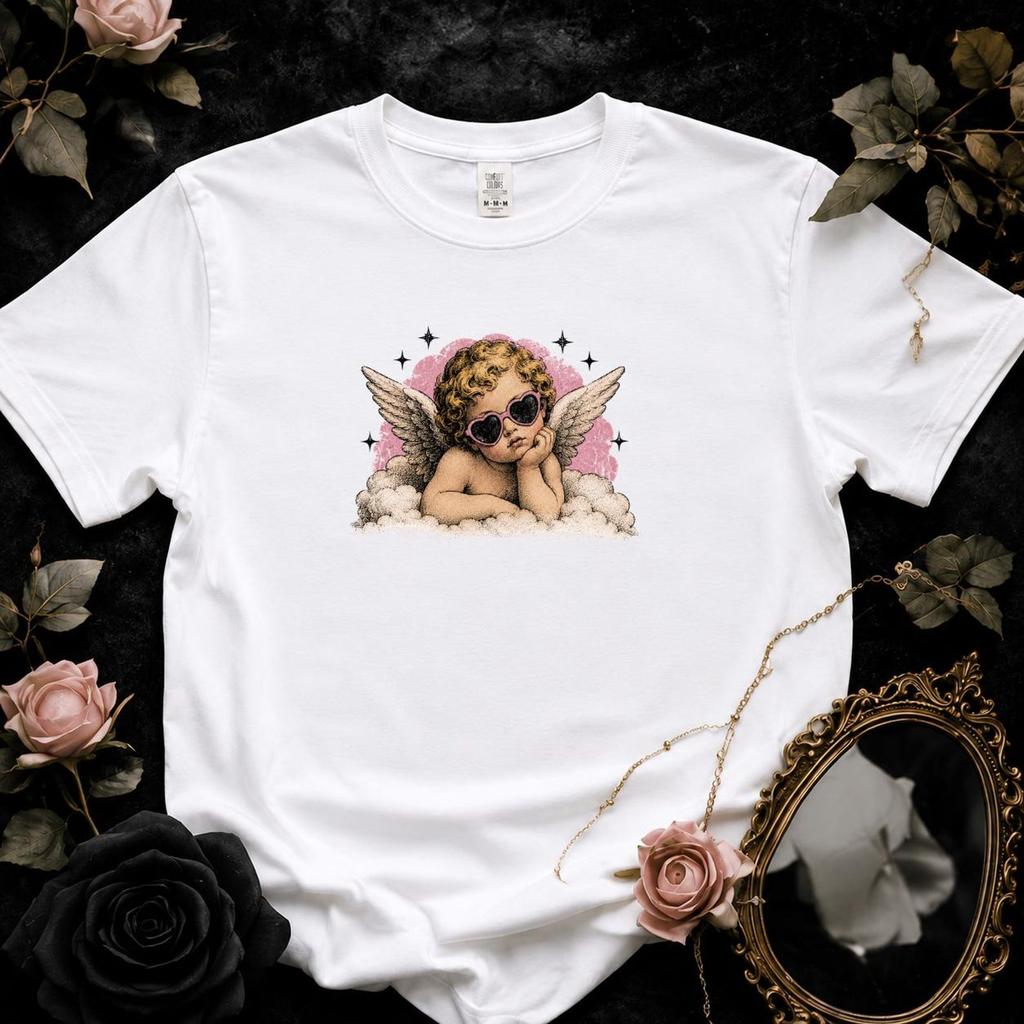 Vintage Cherub Angel Cloud T-Shirt | Comfort Colors Angelcore Tee