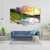 Five Piece Picture Canvas Print Sunset Landscape Lake