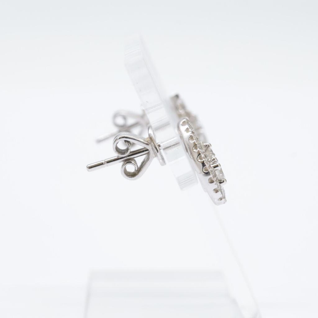 PonteVecchio [Excellent Condition] 750 D020 Engraved Teardrop Motif with Diamonds Earring White goldUsed