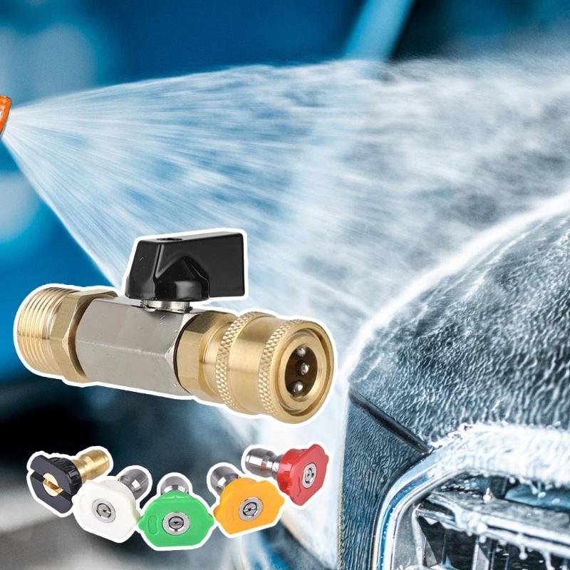 High Pressure Washer Ball Valves M22 14MM Adapter With Quick Coupling Ball Valves Replacement Easy To Installation
