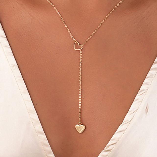 Collier en métal tendance avec cœur pour femme, jolie fille, ras du cou en cristal de zircon, cadeau de mariage, chaîne de clavicule