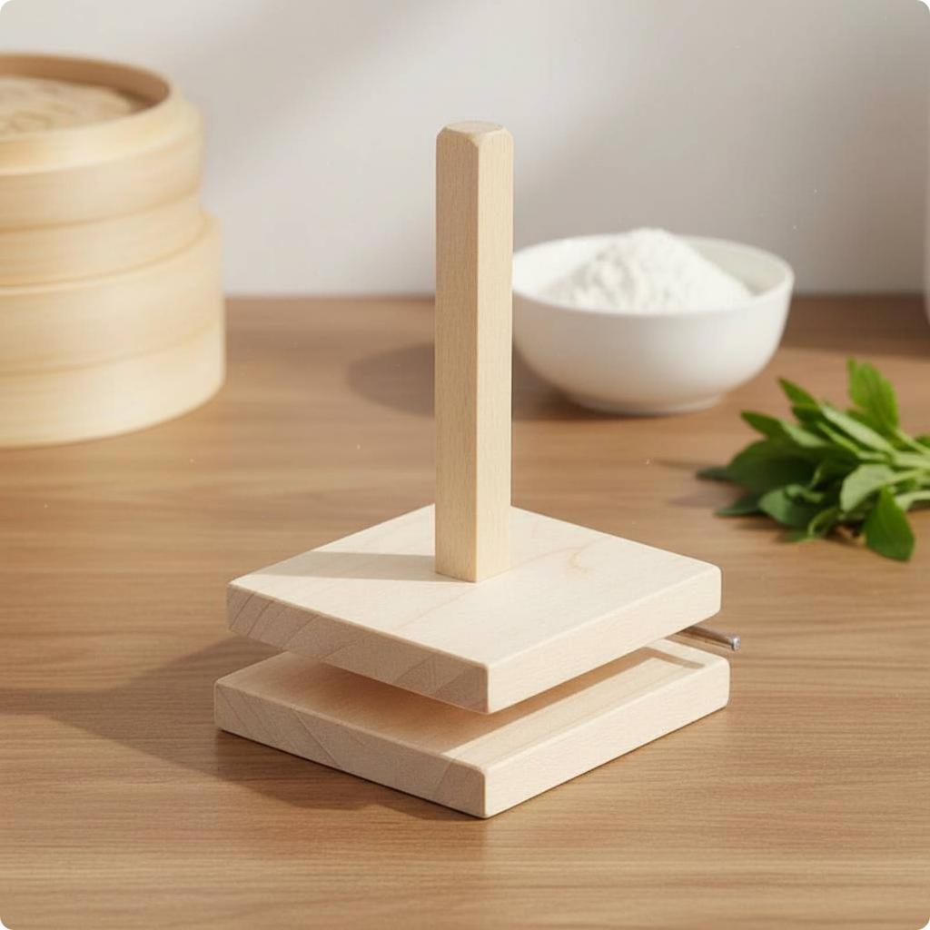 Dumpling Wrapper Press Labor Saving Wooden Dough Presser Wooden Dough Press Solid Wood Construction Kitchen Utensil Compact Size