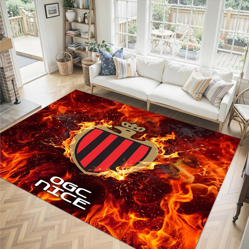 OGC Nice FC Design Crystal Velvet Carpet Cozy Non?Slip Printed Rug For Bedroom Living Room Entrance