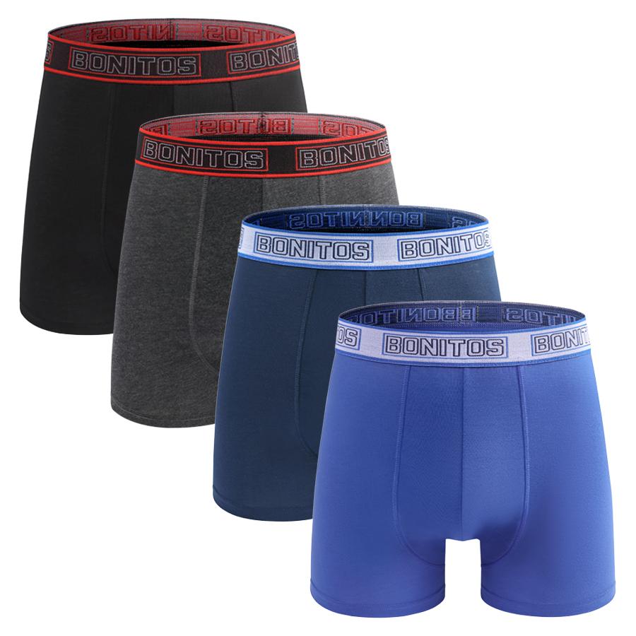 4 Pieces/pack Mens Polyester Boxer Briefs Letter Belt Men's Panties New Boxers Underwear For Man Shorts Sexy Men Underpants