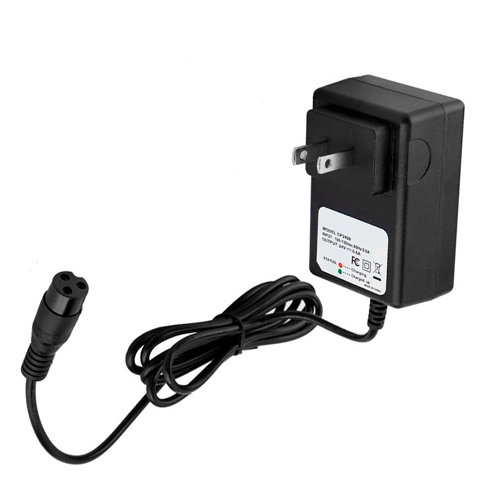 24V 0.6A Electric Scooter Charger Black Housing 110V Battery Charger Battery Desulfator for Razor E100 E125 E500S PR200
