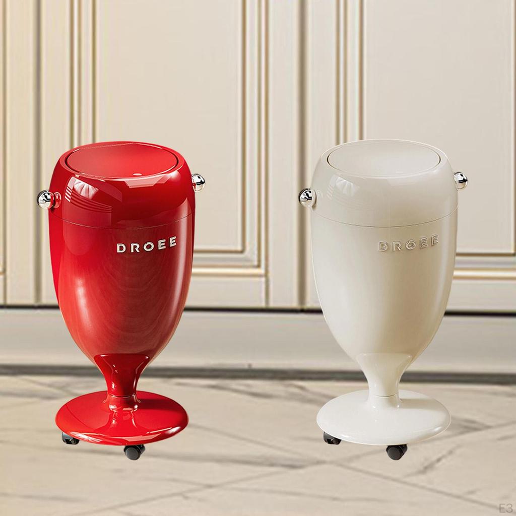 54cm Tall Wheelie Bin with Lid for Kitchen, Toilet, Home, Office, Vanity, Bathroom