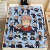 1PC Jujutsu Kaisen Patterned Flannel Blanket Suitable For All Seasons For Home Decor Warmth And Comfort Gifts Holiday Present