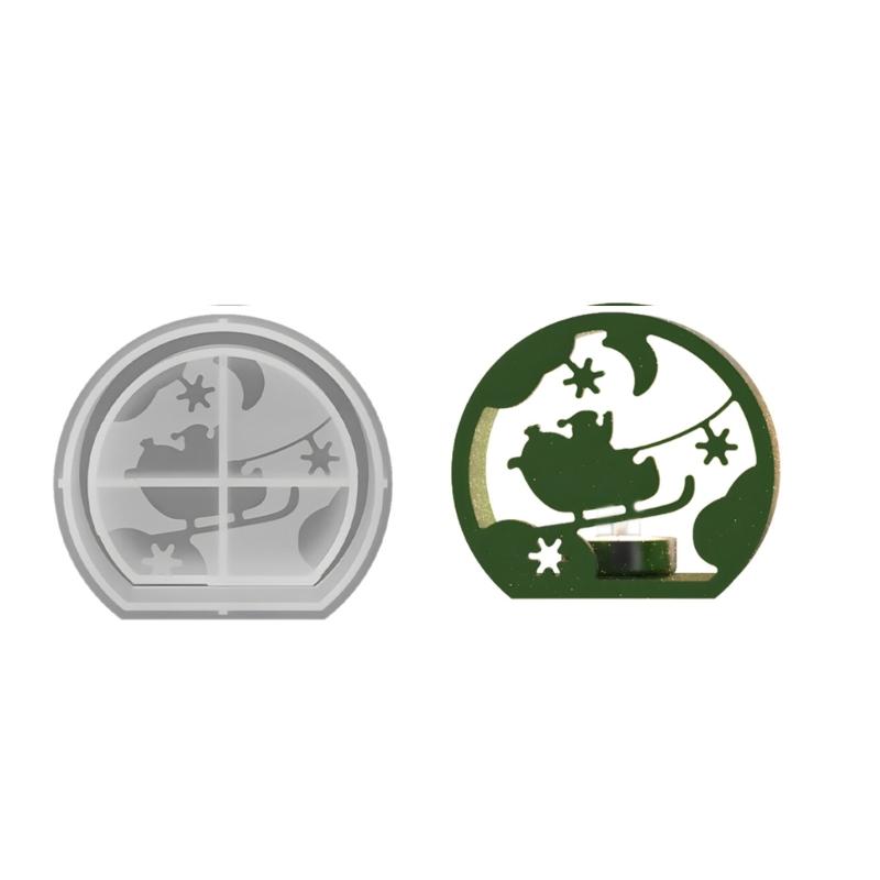 

Christmas Silicones Candle Holder Molds Easy Demolding For Epoxy Resin Candle Stand Tealight Holder Holiday Decoration