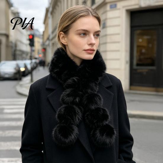 Stylish Cold Weather Neck Scarf Women Faux Fur Scarf, Winter Warmer with Magnetic Buckle, Outfit Finishing Touch Elegant Draping Design Plush