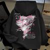 American Hip Hop Personality Tornado Print Trend Hooded Sweatshirt Daily Outdoor Sports Street Men/Women Autumn Winter Loose Top