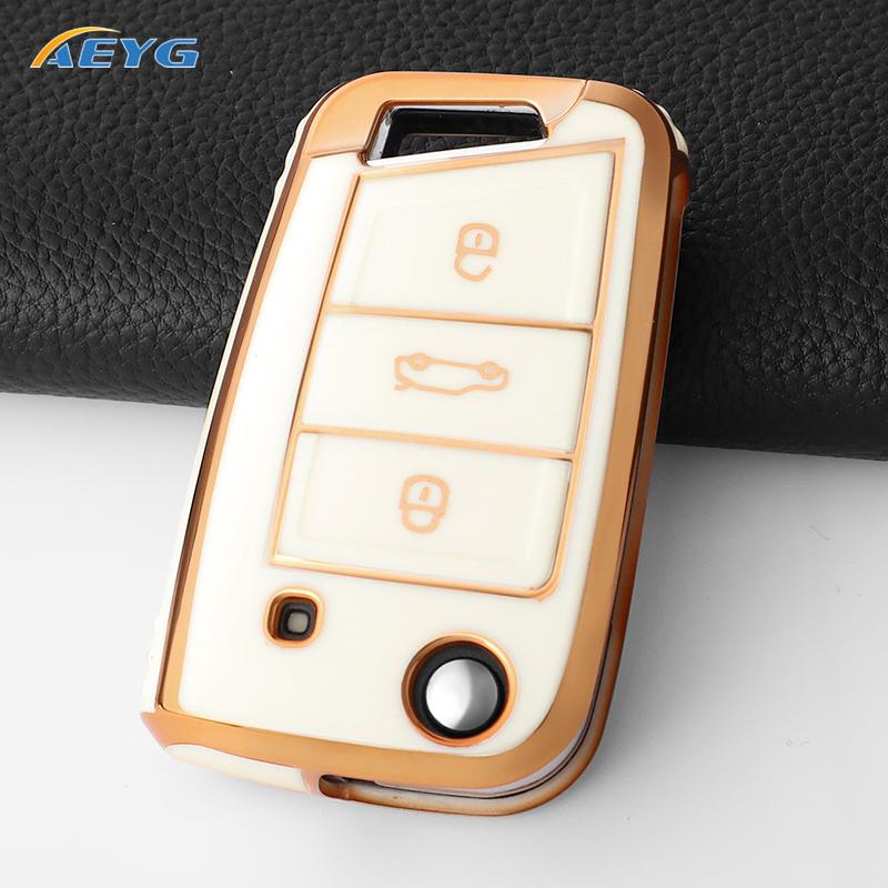 rldf3 For VW Volkswagen Golf 7 MK7 Tiguan MK2 For SEAT Ateca Leon FR 2 Ibiza For Skoda Octavia Car Key Case Cover Interior Accessories