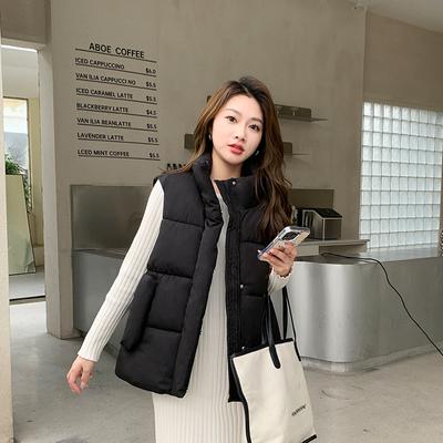 New Autumn and Winter Women's Fashionable Down Cotton Vest Vest Vest Loose and Versatile Outer Wear Cotton Vest