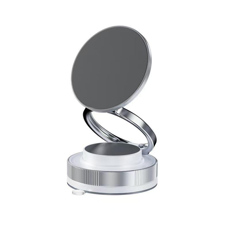 2025 Magnetic Metal Phone Holder with Vacuum Suction for Car Navigation - Foldable & Portable