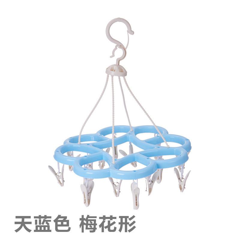 

Пластиковая Практичная Сушилка для Одежды с 16 зажимами для Эффективной Сушки в Помещении и на Открытом Воздухе небесно-голубой