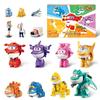 Super Wings 14-Pack Transforming Toys 2 Inch Airplane Collector Character with Dinosaur Mini Action Figure Kids Gift