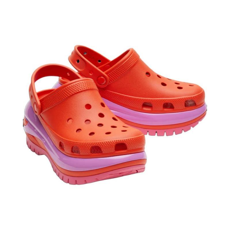 Crocs EVA Round Toe and Foot 7cm Hole Shoes Unisex Orange