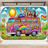 Stile Bohémien Colorato Hippie Bus Tema Sfondo per Compleanno Pace E Amore Decorazioni per Feste Stampa Tie Dye Sfondo in Vinile Regali