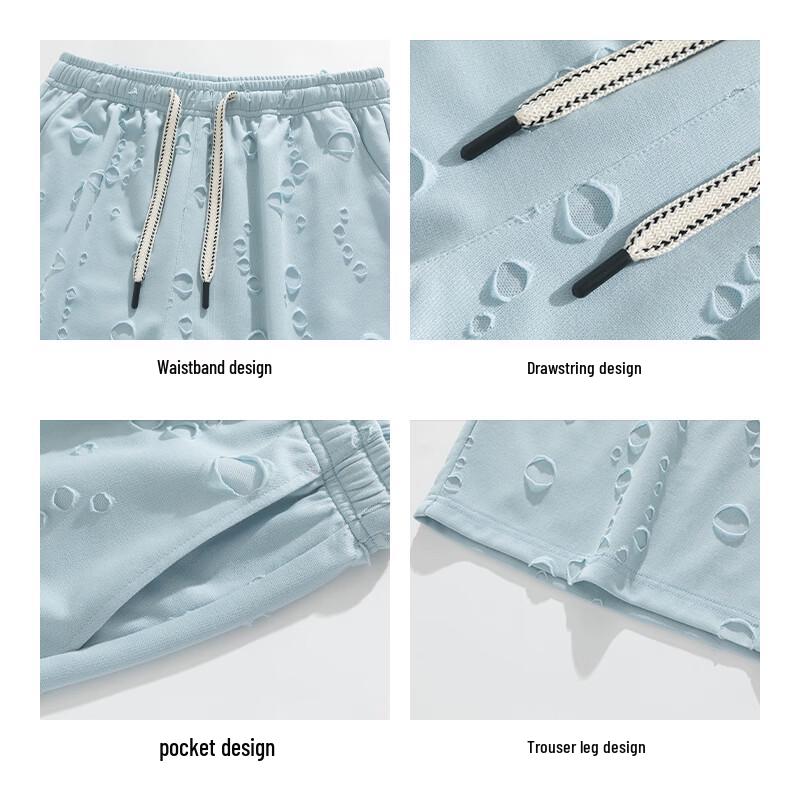 MiiOW Men's Ice-Feel Bubble Texture Casual Two-Piece Set