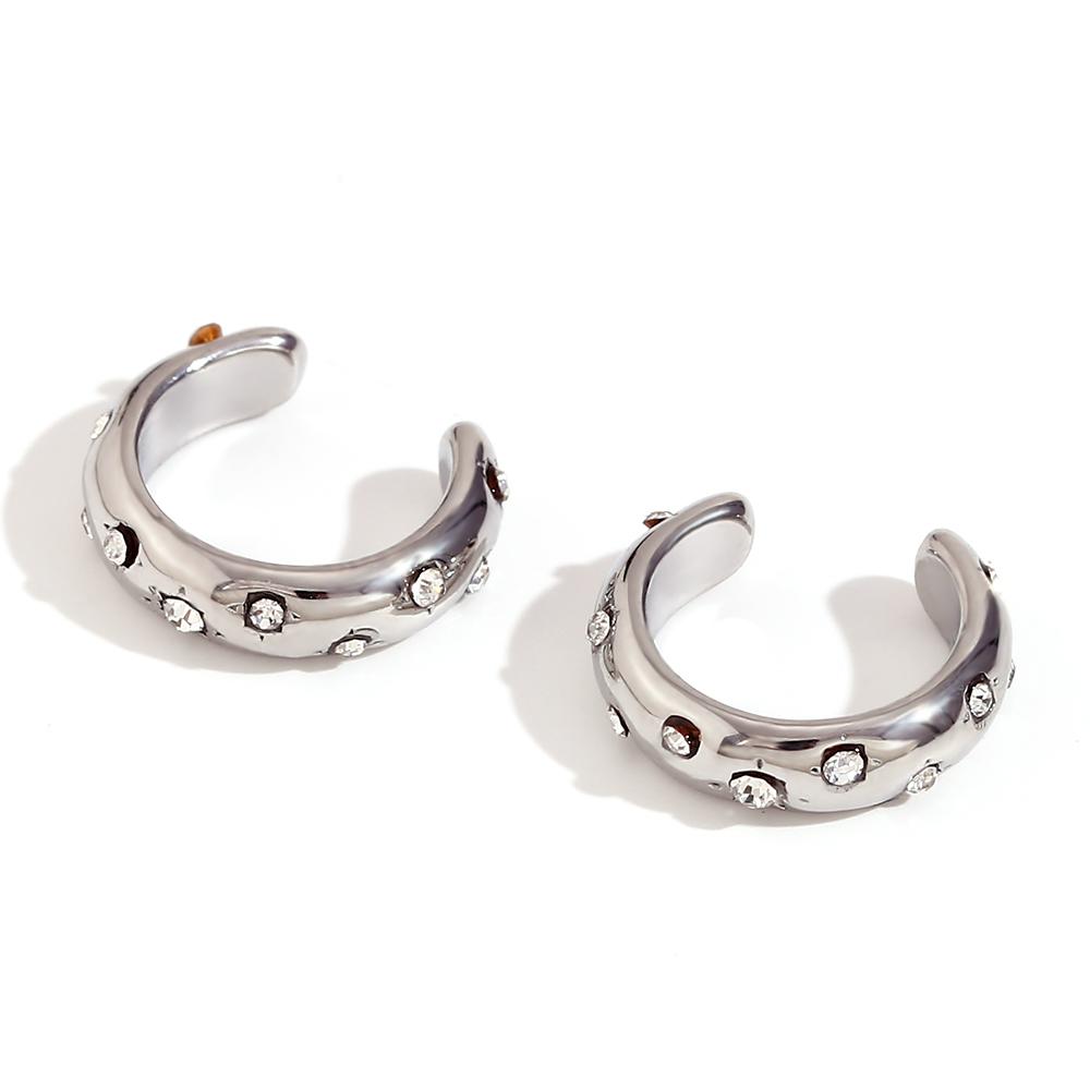 MamacitaSlay 18K Gold Plated Stainless Steel C-shaped Clip Earrings Party Creative Waterproof Jewelry Women's Simple Accessories