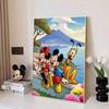 Disney Diamond Painting Mickey Minnie and Pluto Naples Travel Illustration Wall Decoration Full Diamond Cross stitch DIY Gift, Home Decoration