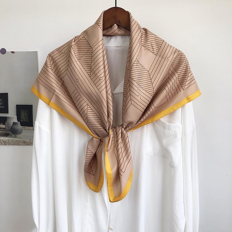 90CM Four Seasons Square Large Square Scarf Luxury Decorative Shirt Professional Headscarf Hairband Sunscreen Headscarf