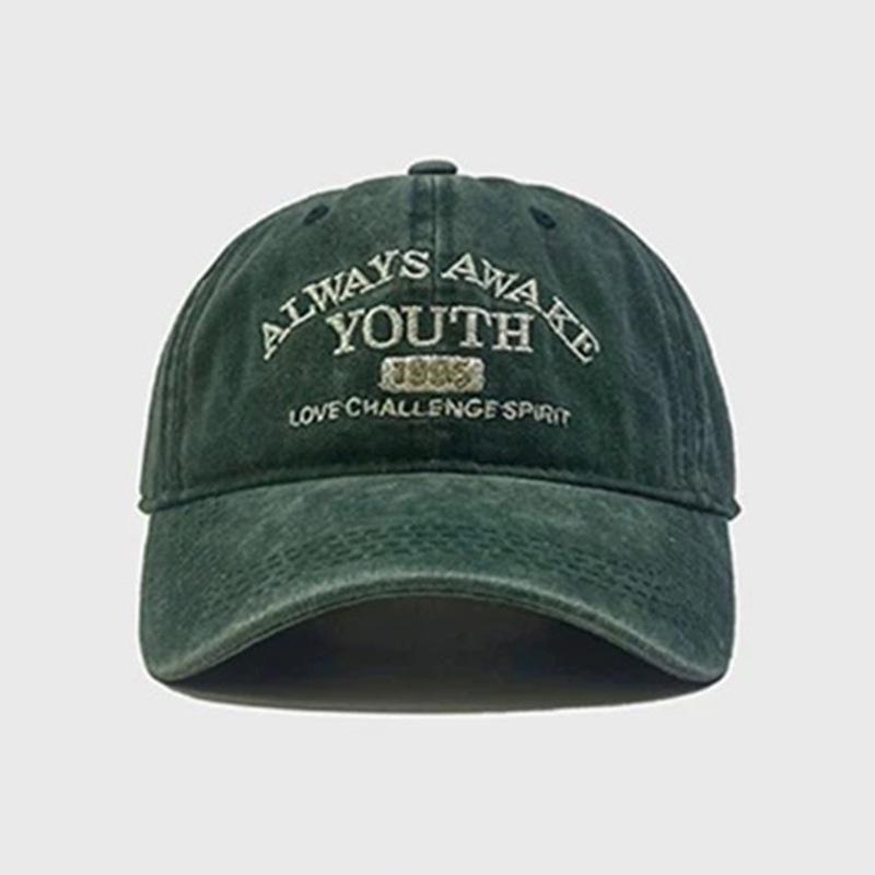 Gorra de béisbol retro vintage de algodón para hombre y mujer, con letras bordadas en mezclilla, de algodón, suave, informal, unisex.
