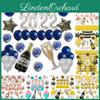 Vibrant Happy New Year's Eve 2022 Party Decorations Gold Balloons Banner Set