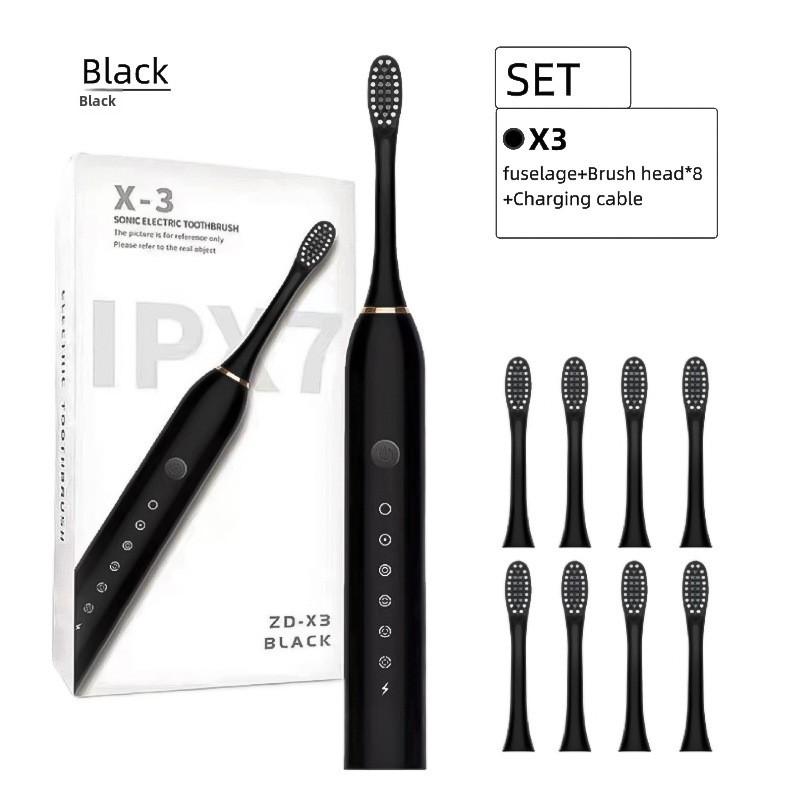Electric Toothbrush, Rechargeable Model, Universal Soft Bristle Brush for Adults and Children, Portable Travel Set for Home Use, Toothbrush.