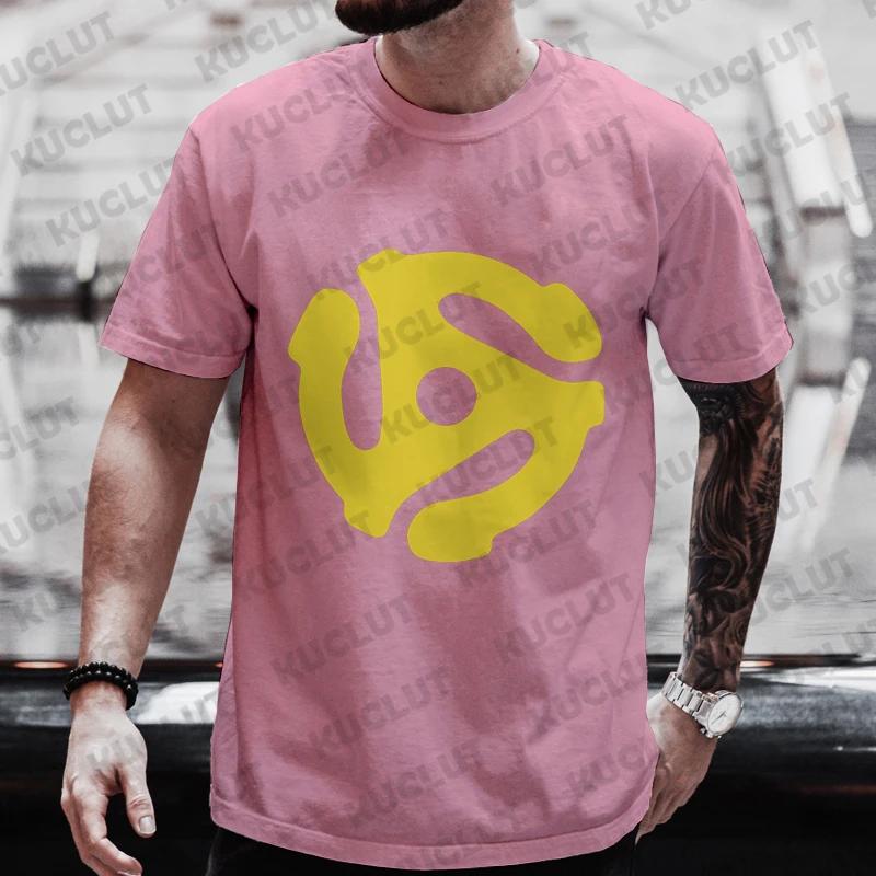 Phonograph Record Print T-shirts Spindle Adapter Dj Music Geek Funny Tshirt T-Shirt Tee Shirt UnisexLadies Youth Tops