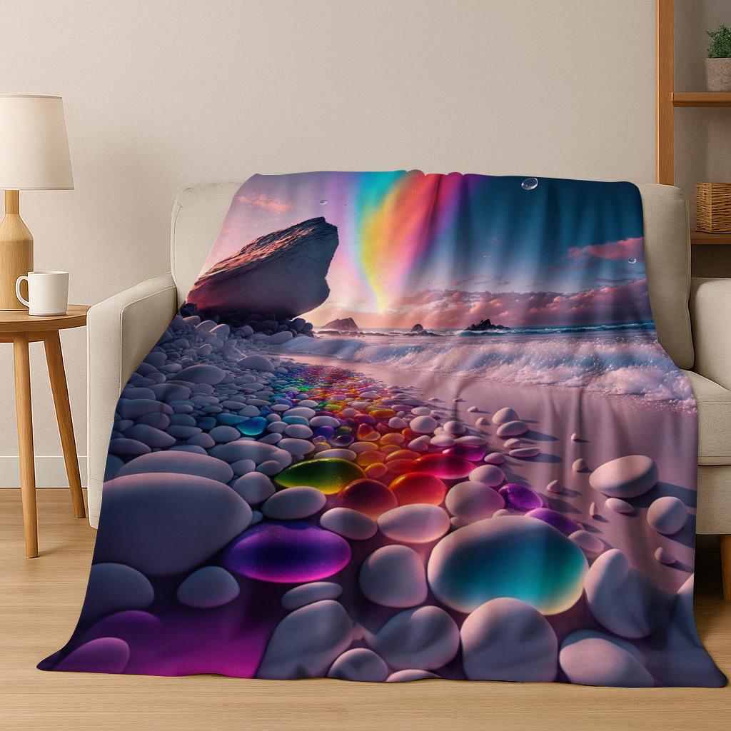3D Kieselstein Weicher Stein Kiesel Flannelldecke Weiche Warme Decke für Schlafzimmer Wohnzimmer Bett Reise Camping Picknick Geschenk