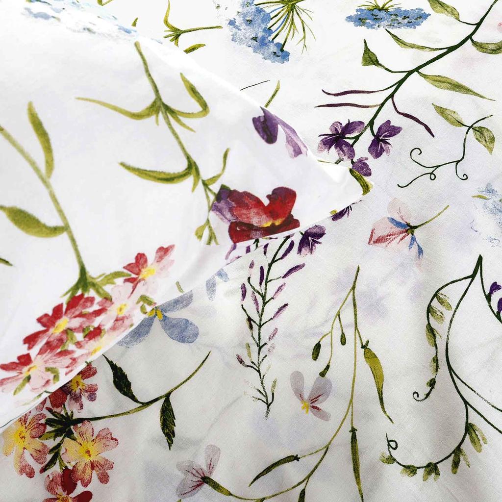 Cotton Bedding 160x200 Natural 100% Cotton Colorful Spring Flowers