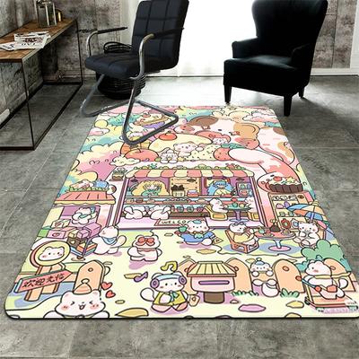 Kawaii Dessert & Animal Wonderland Rug Floor Mat for Living Room or Bedroom Soft and Comfortable Carpet a Gift for Birthday and Holiday.ZFF0913262