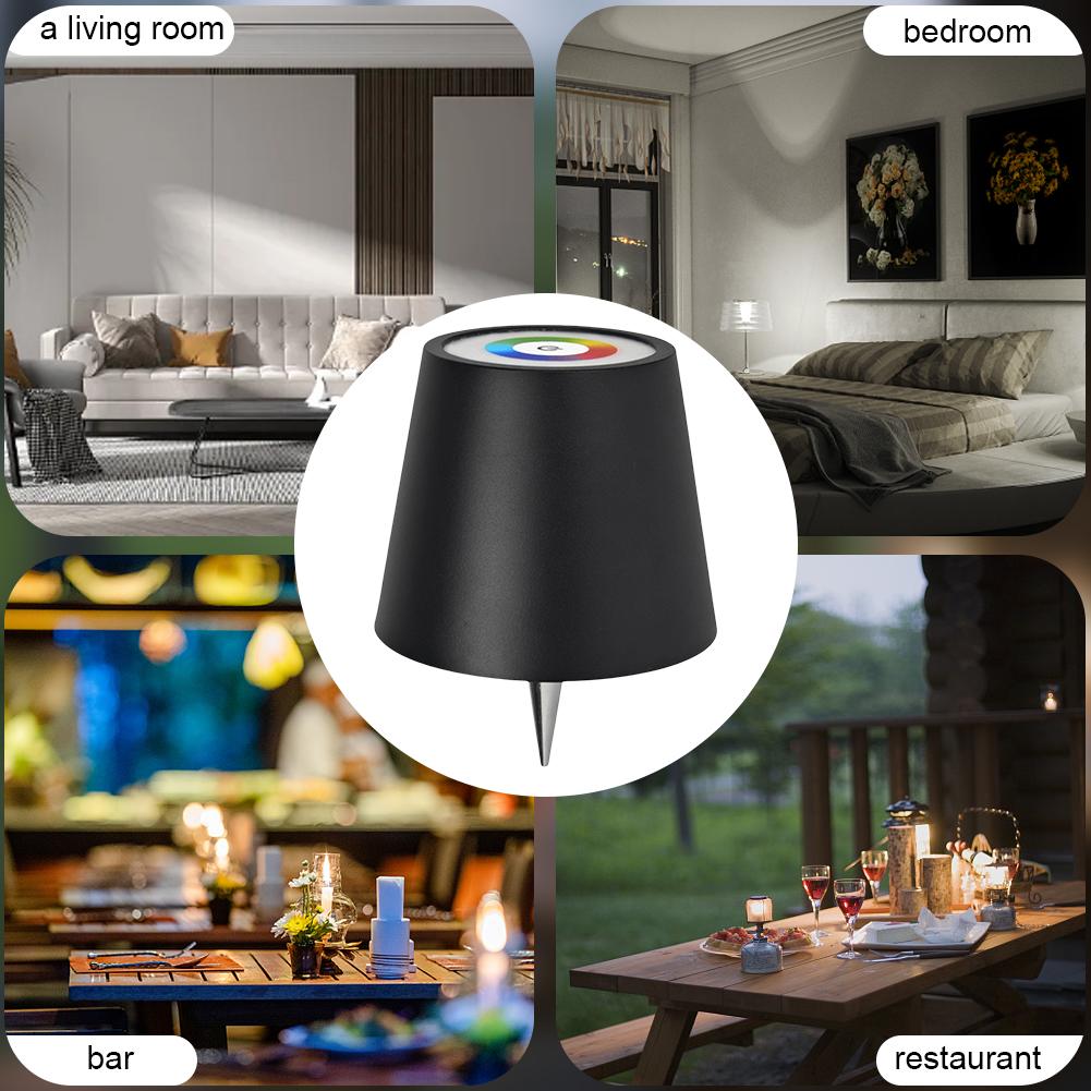 LED Wine Bottle Lamp Rechargeable 2000mAh Portable Cordless Table Lamp Wine Bottle Decorative Light for Parties Bars Restaurants