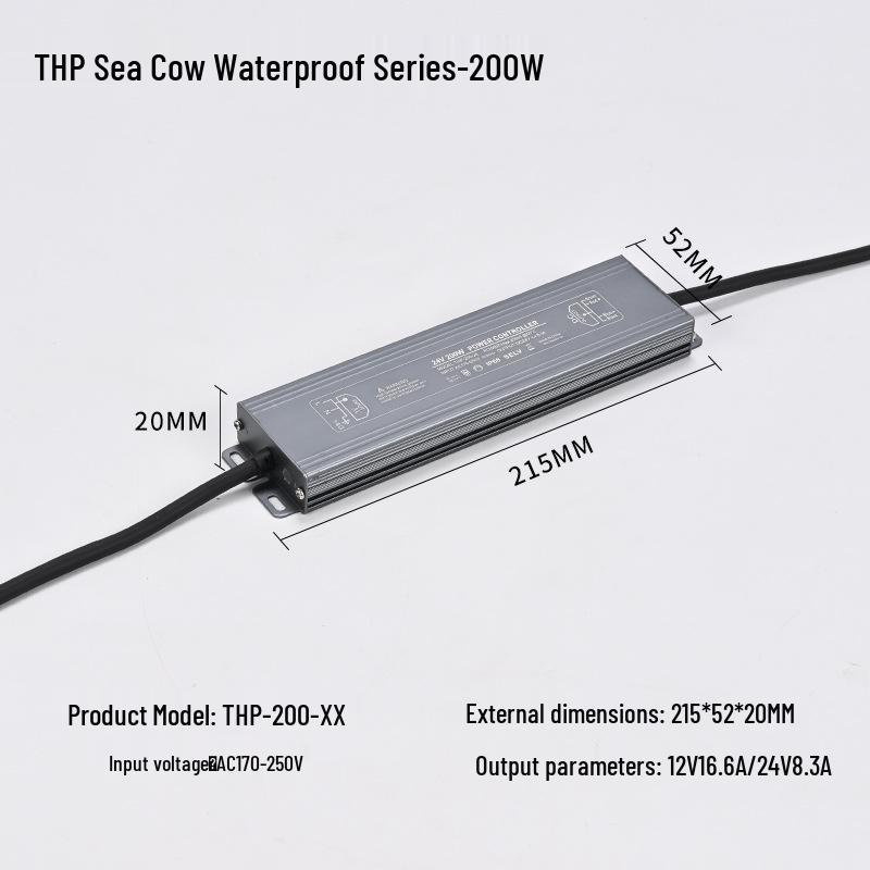 Şerit LEDler ve Işıklı Kutular için Su Geçirmez LED Sürücü Güç Kaynağı