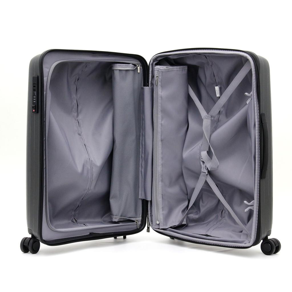 Sifre Koffert med glidelås, Hard Gunmetal, Ultralett, Håndbagasje, Medium, ESC2291-59,