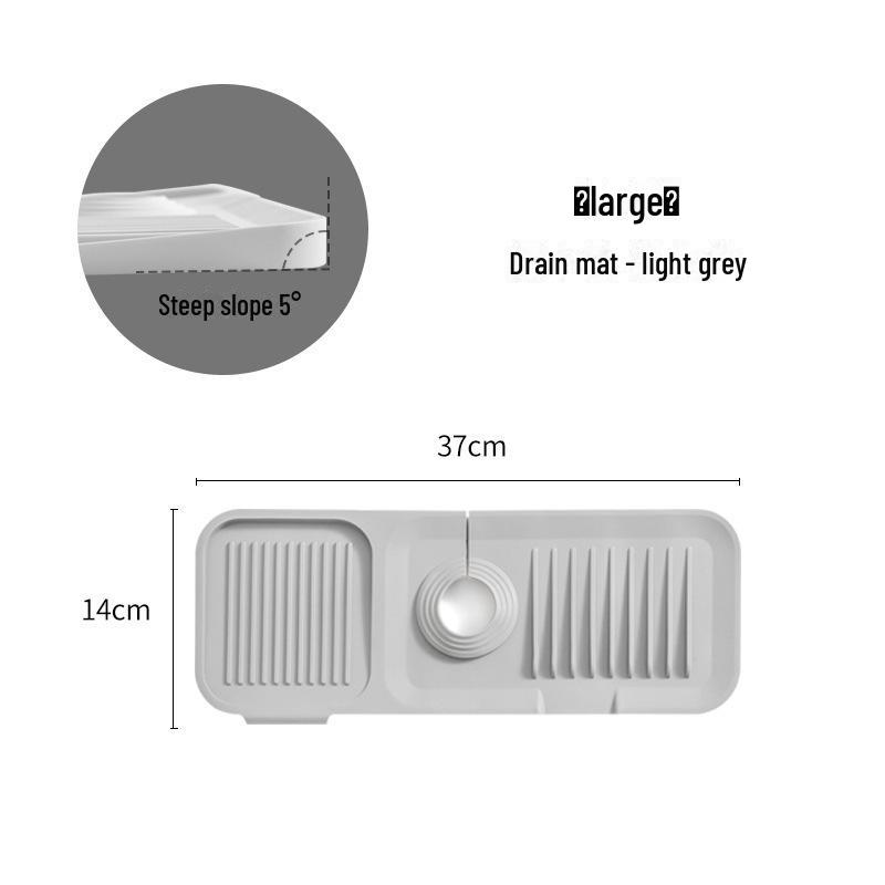 Premium Silicone Faucet Splash Pad - Splash-Proof Drain Mat for Kitchen and Bathroom Sinks