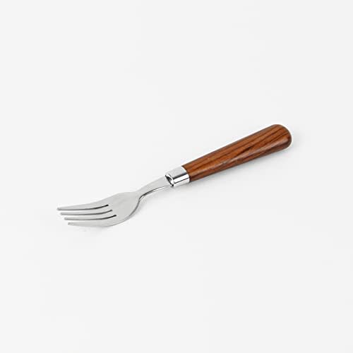 Pearl Metal Cutlery Set of 4, Wood Grain Finish, Round, Plastic Handle, B-5556